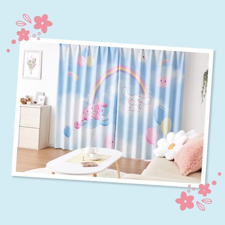 15000円購入 シナモロール カーテン 4枚組 100×178cm シナモロール