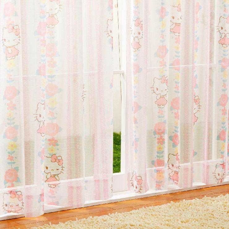レースカーテン 2枚組 キティ 3サイズ 幅100cm 丈133cm 丈176cm レースカーテン 2枚組 キティ 3サイズ 幅100cm 丈133cm 丈176cm