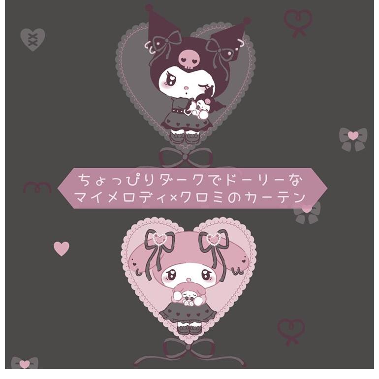 クロミ マイメロディ 幅100cm 真夜中のメロクロ 2級遮光 遮熱 クロミ マイメロディ 幅100cm 真夜中のメロクロ 2級遮光 遮熱
