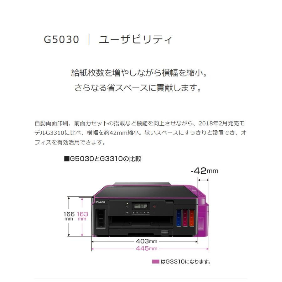 Canon A4ビジネスインクジェットプリンター G5030 ギガタンク搭載
