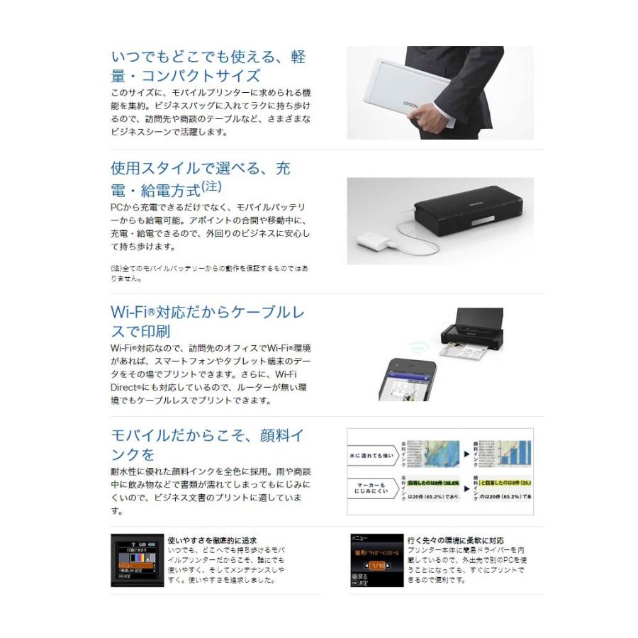 エプソン モバイルプリンター Px S05b ブラック ビジネスインクジェット リコメン堂 通販 Paypayモール