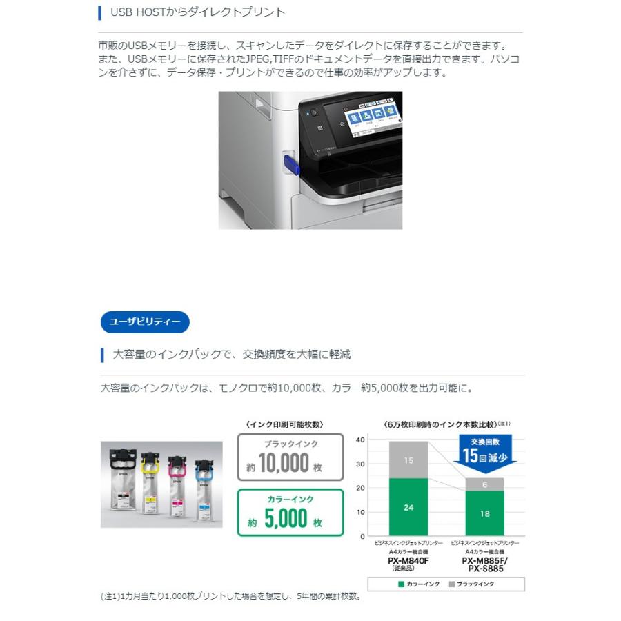 エプソン（EPSON） カラーインクジェットプリンター PX-S885 無線LAN