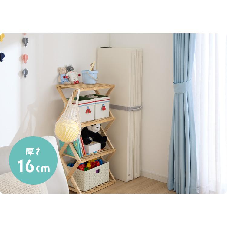 折り畳みマットレス 140×200cm 厚さ4cm 4つ折り プレイマット 赤ちゃん