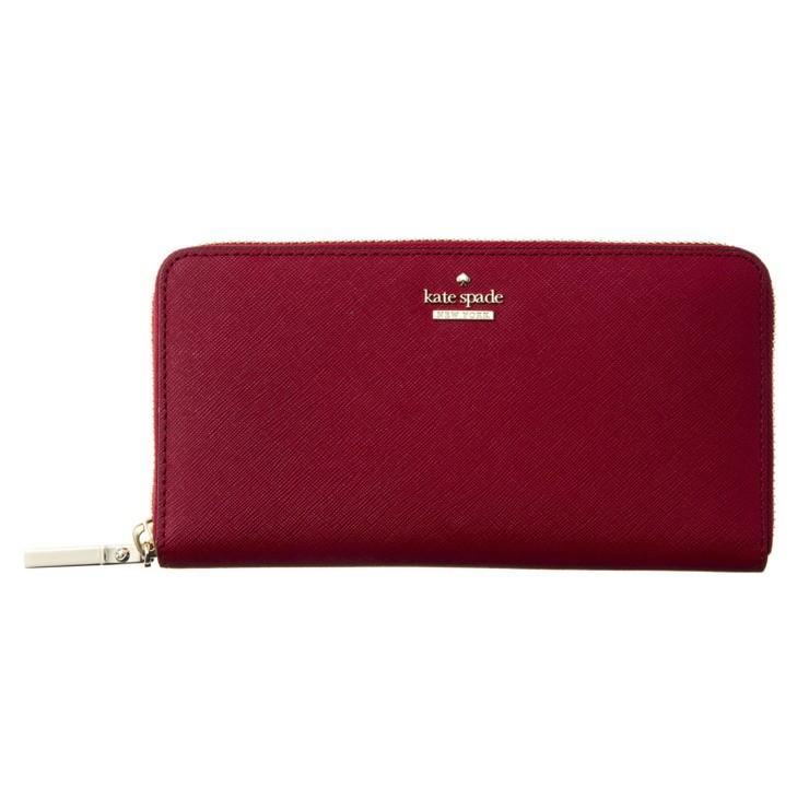 KATE SPADE ケイトスペード PWRU5073 990 HEIRLOOM RED ラウンドファスナー 長財布 代引不可