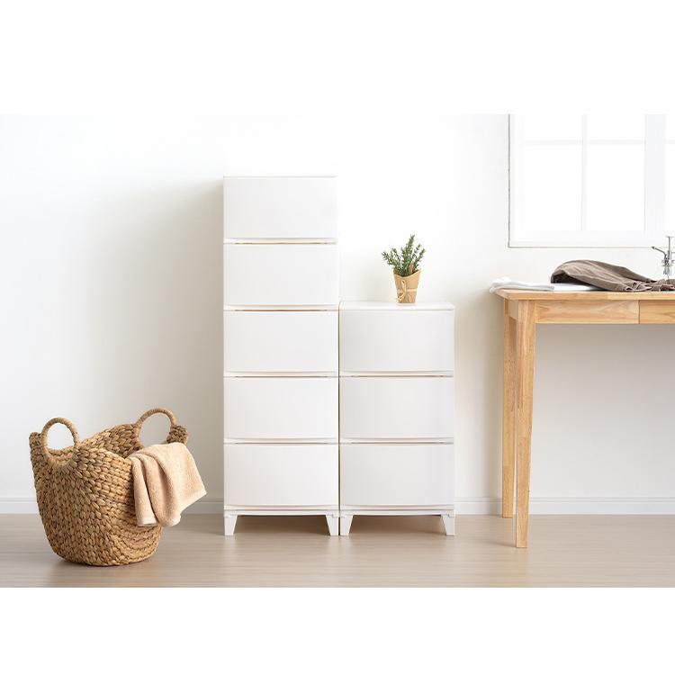 選べる7色 日本製 収納ケース チェスト 幅34cm スリム5段 ルームス