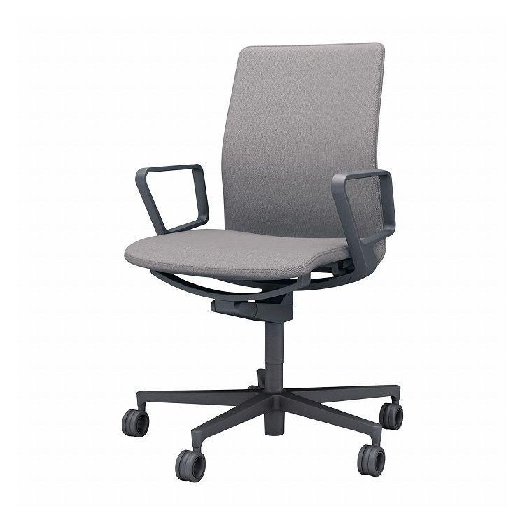 オフィスチェア ファブレ 肘付き C01-B151CU-BE2E23 ライトグレー 椅子 リモートワーク 在宅 仕事 勉強 快適 おしゃれ パソコンチェア 子供部屋 代引不可