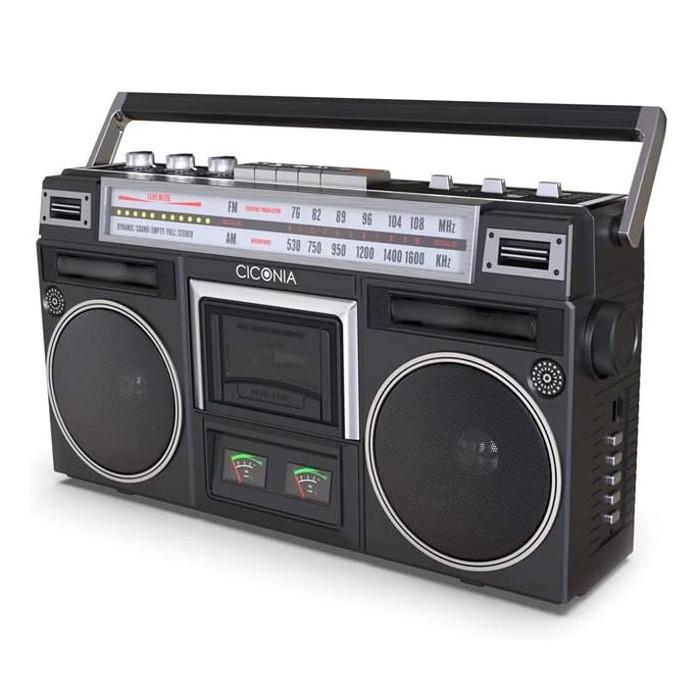 CICONIA クラシカルラジカセ TY-2111 ブラック レトロ ステレオ ラジオ