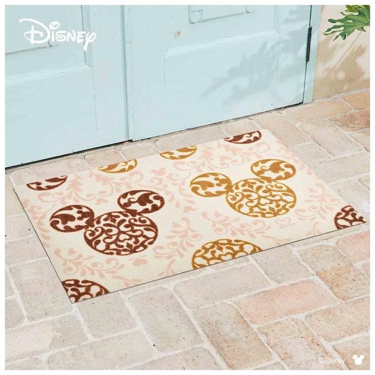 Mickey/ミッキー ロココ調 ブラウン 60x90cm マット 玄関マット
