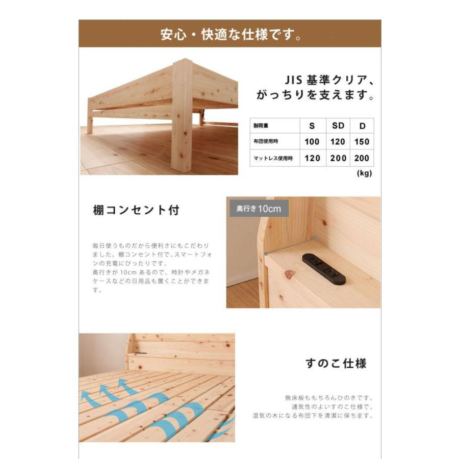 ベッドフレーム シングル 島根県産・高知四万十産ひのきすのこベッド