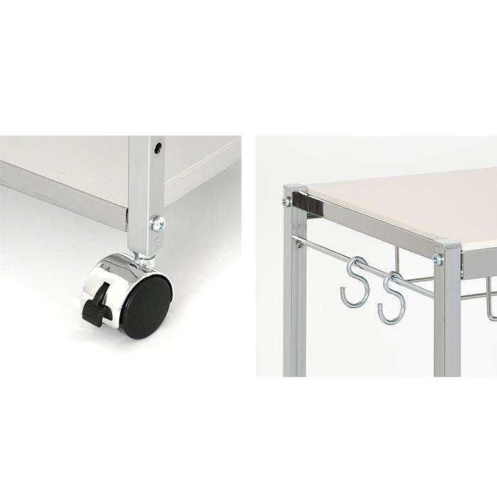 日本製 包丁スタンド付き キッチン作業台 幅68cm 人工大理石天板