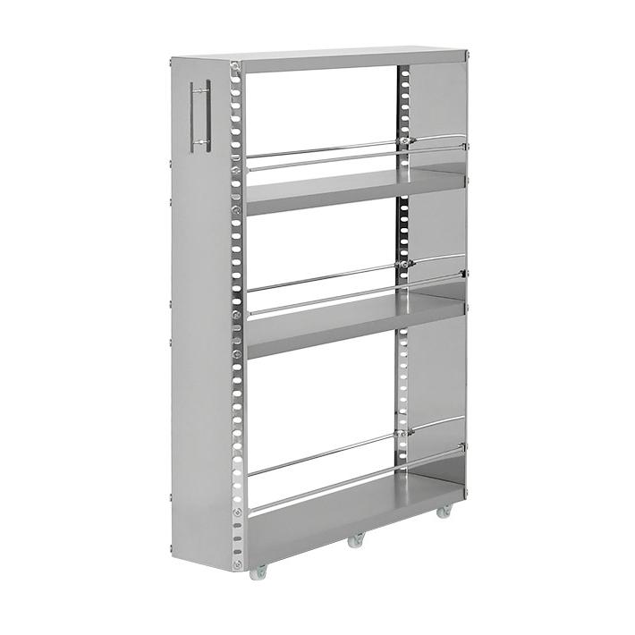 日本製 燕三条 ステンレスすき間収納 幅15cm ロータイプ 高さ81cm 棚板