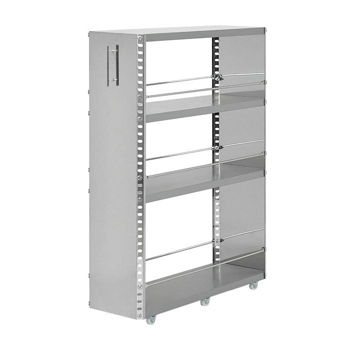 日本製 燕三条 ステンレスすき間収納 幅20cm ロータイプ 高さ81cm 棚板