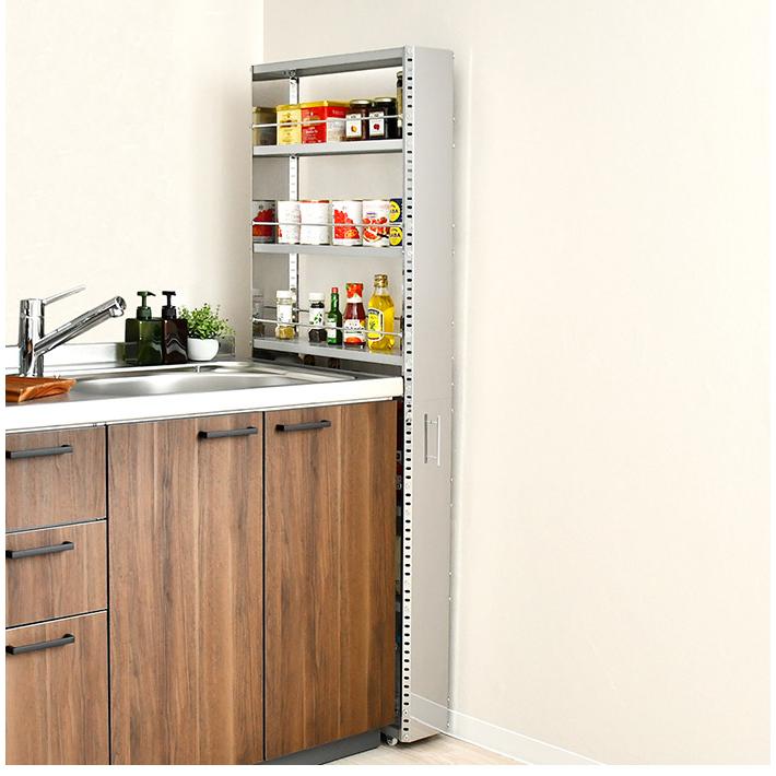 日本製 燕三条 ステンレスすき間収納 幅15cm ハイタイプ 高さ159cm 棚