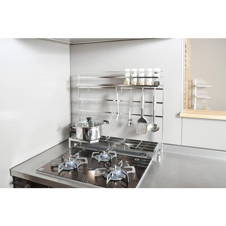 日本製 18 8ステンレス キッチンツールハンガー 幅75 キッチン収納 ツール収納 コンロ脇 ツールフック キッチンツール 収納 代引不可 リコメン堂 通販 Paypayモール