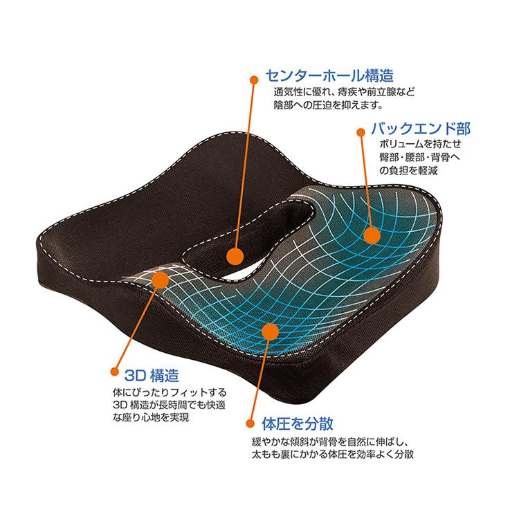 トレードワン エルゴクッション 低反発 座布団 低反発クッション オフィス 椅子｜recommendo｜03