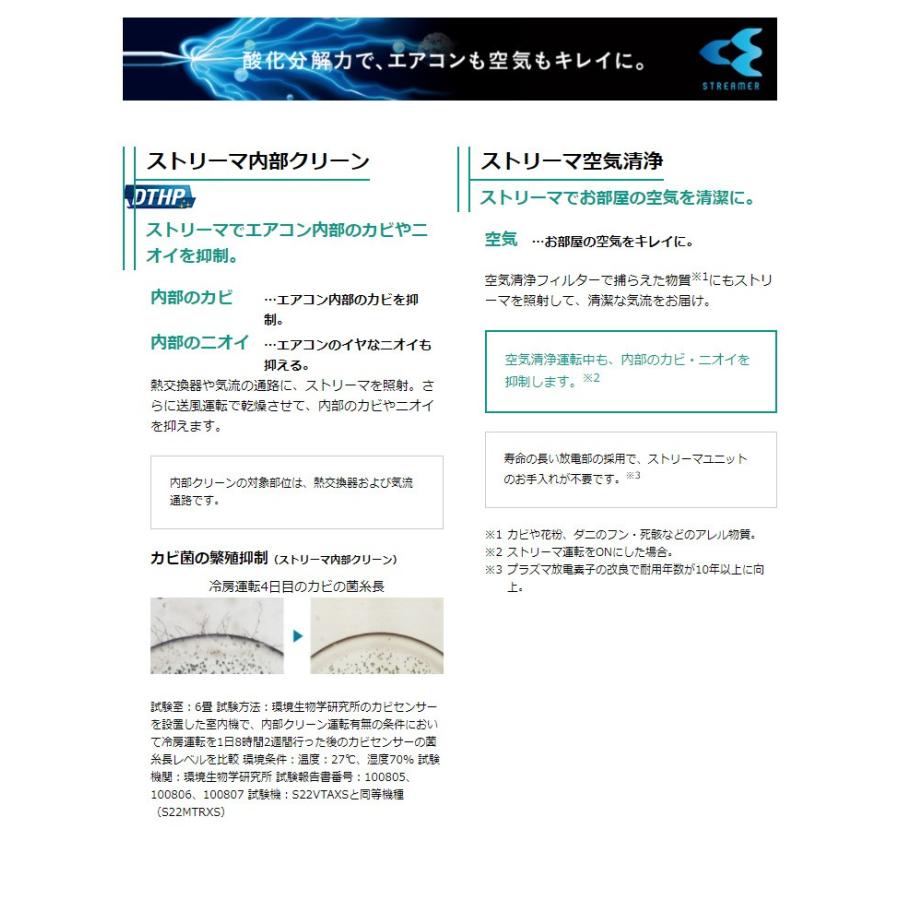 ダイキン ルームエアコン FXシリーズ おもに6畳 S22VTFXS-W ホワイト 設置工事不可 代引不可｜recommendo｜07