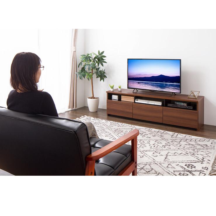 テレビ台 幅150cm ローボード 日本製 大川家具 完成品 木製 43インチ 50インチ 55インチ ナチュラル 白 ホワイト ブラウン オープン収納付き 代引不可 | ブランド登録なし | 08