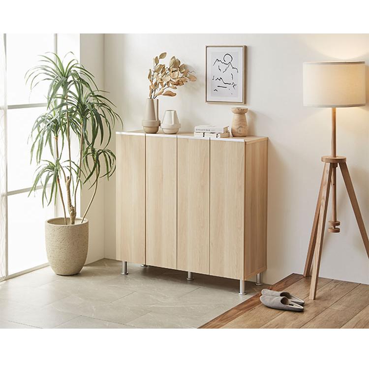 シューズボックス ロータイプ 幅100cm 国産 大川家具 完成品 シューズ