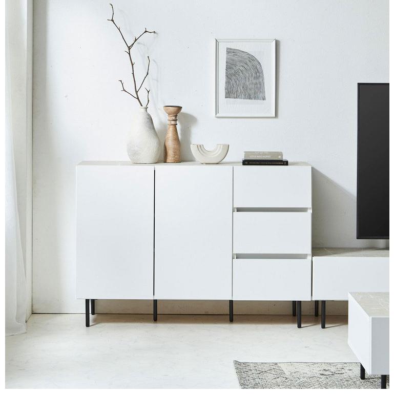 キャビネット 幅120cm チェスト 日本製 大川家具 完成品 ビビ 収納家具