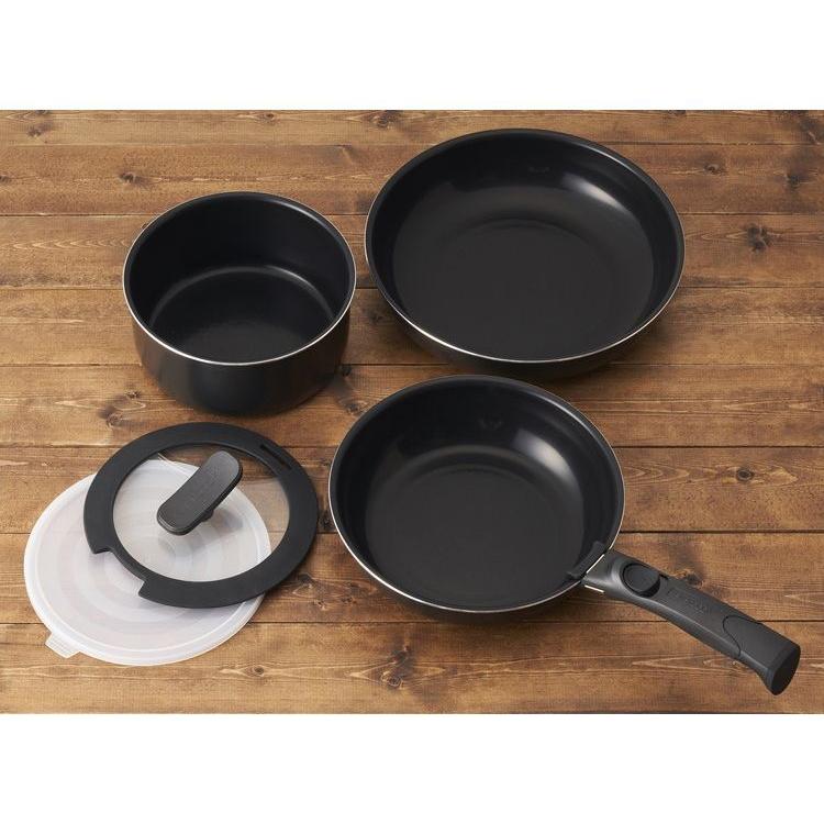 evercook エバークック ガス IH対応 着脱6点セット 備長炭 フライパン