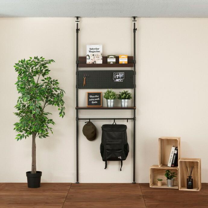 ルミナスノワール 壁面収納 突っ張りラック 80W 幅85cm ポール径25mm