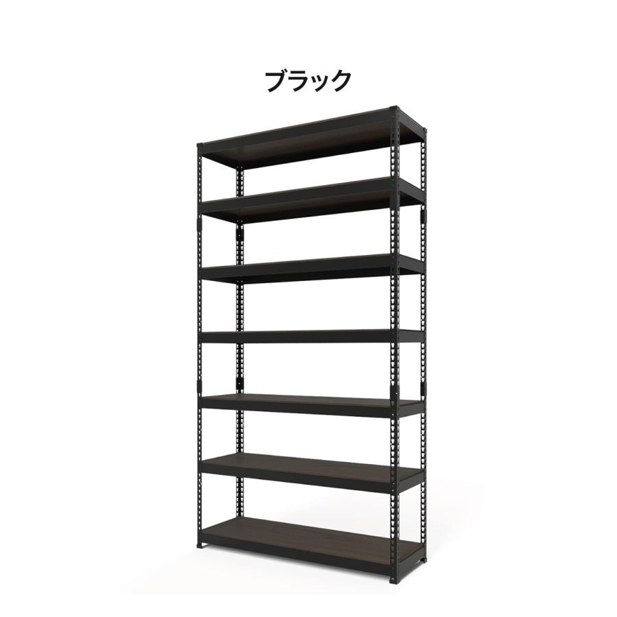 シェルフ7段 幅121cm ドリームウェア メタル\u0026ウッドラック MK-2227NWH MK-2227NBK 1台総耐荷重約210kg リバーシブル棚板 ボルトレス 代引不可の画像