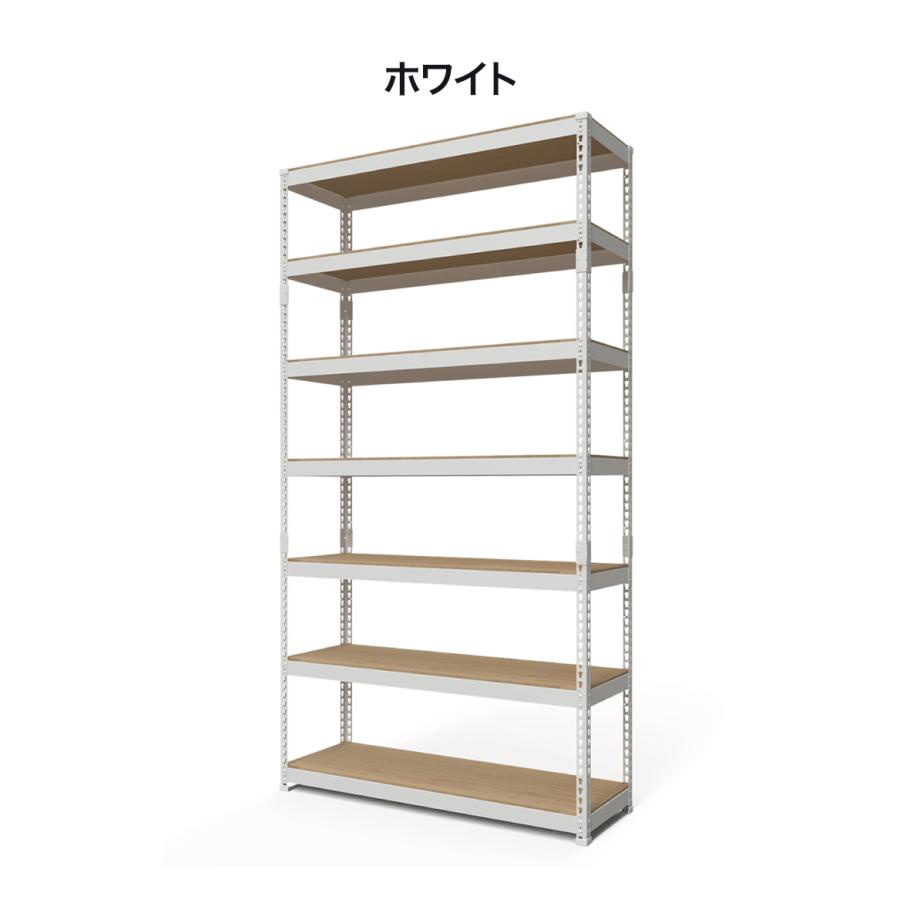 シェルフ7段 幅121cm ドリームウェア メタル\u0026ウッドラック MK-2227NWH MK-2227NBK 1台総耐荷重約210kg リバーシブル棚板 ボルトレス 代引不可の画像
