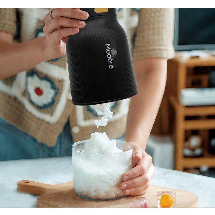 かき氷器 電動 ふわふわ コードレスミキサー ハンディタイプ 2in1