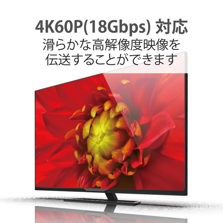 HDMIケーブル 10m 4K 60p 金メッキ 長尺 無給電タイプ ARC ブラック DH-HDLOA10BK 代引不可_4