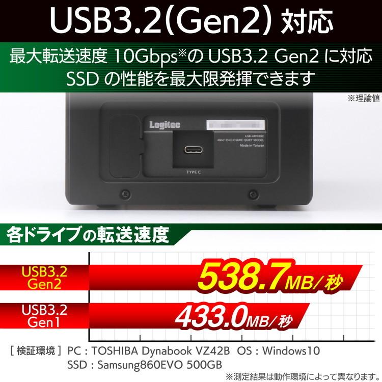 エレコム HDD / SSD ケース USB3.2 Gen2 14TB 4BAY 最大56TB 超高速 大容量 2.5インチ マウンタ付き LGB-4BNHUC 代引不可｜recommendo｜04