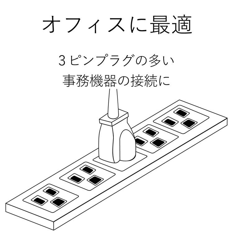 ELECOM 工事・物件に最適な3ピン 熱に強い 抜け止め マグネット付 電源タップ 4個口 5m ホワイト白 エレコム T-WRM3450LG RS 代引不可｜recommendo｜09