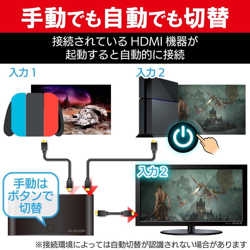 エレコム ELECOM HDMI切替器 ゲーム用 3入力1出力 ブラック GM-DHSW31BK 代引不可｜recommendo｜04
