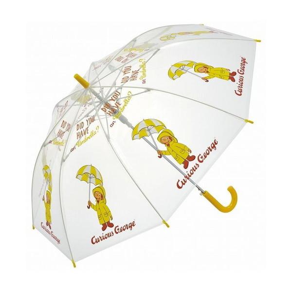 スケーター 子どもビニール傘 55cmワンタッチジャンプ式 おさるのジョージ Ubv3