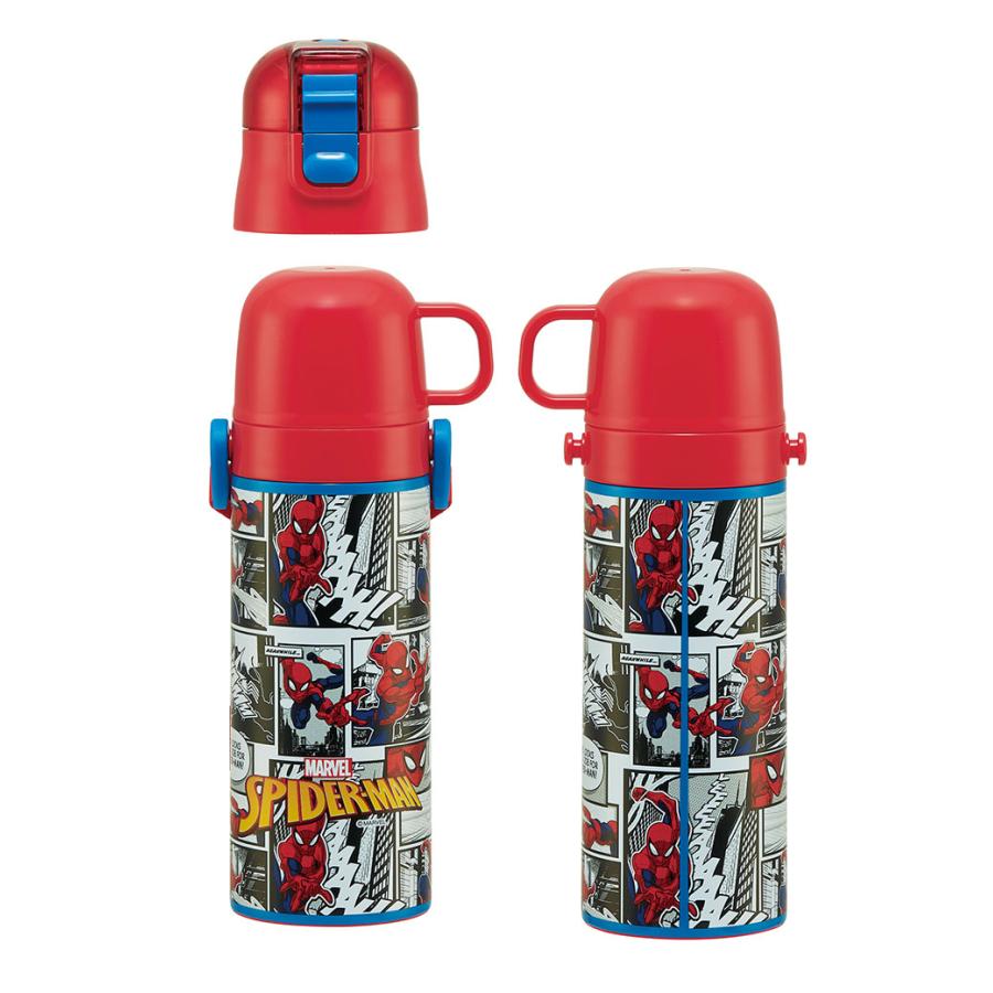 スパイダーマン25 水筒 キッズ 直飲み ワンタッチ ステンレス 保冷