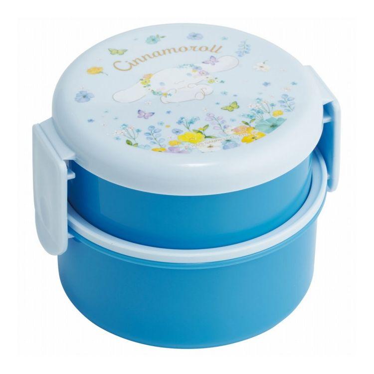 サンリオ sanrio シナモロール パステル水彩花柄 丸型 2段 弁当箱