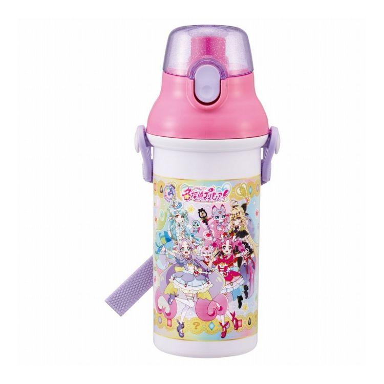 名探偵プリキュア 水筒 キッズ ワンタッチ プラスチック 直飲み ボトル