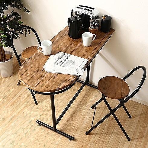 カウンターテーブル 3点セット 天然木 ナチュラル チェア テーブル カウンターテーブル&チェアー 3点セット W1100×D470×H865mm MDF PVC