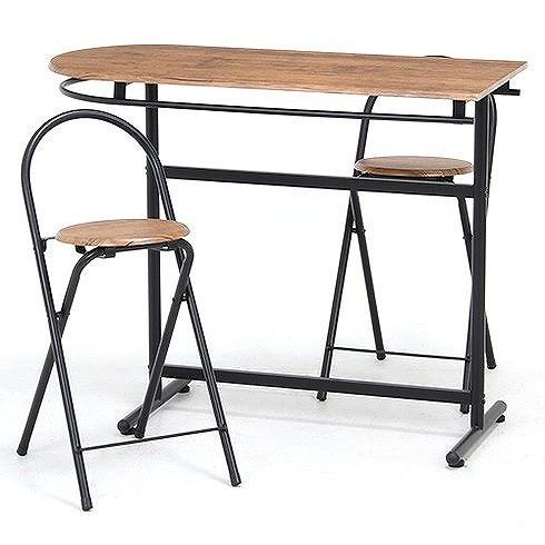 カウンターテーブル&チェアー 3点セット W1100×D470×H865mm MDF PVC