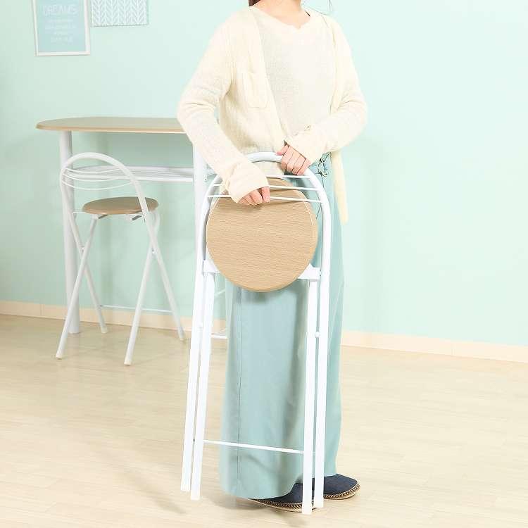 カウンターテーブルチェアセット3点WH 95246 BR 95247 代引不可