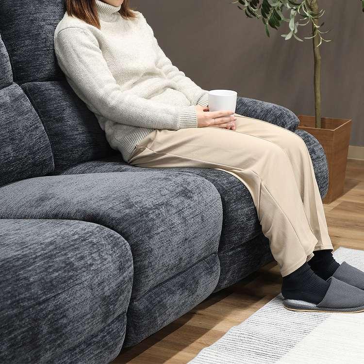 電動リクライナー GRACE 3P BK 電動ソファ リクライニングソファ 3人掛け 代引不可の画像