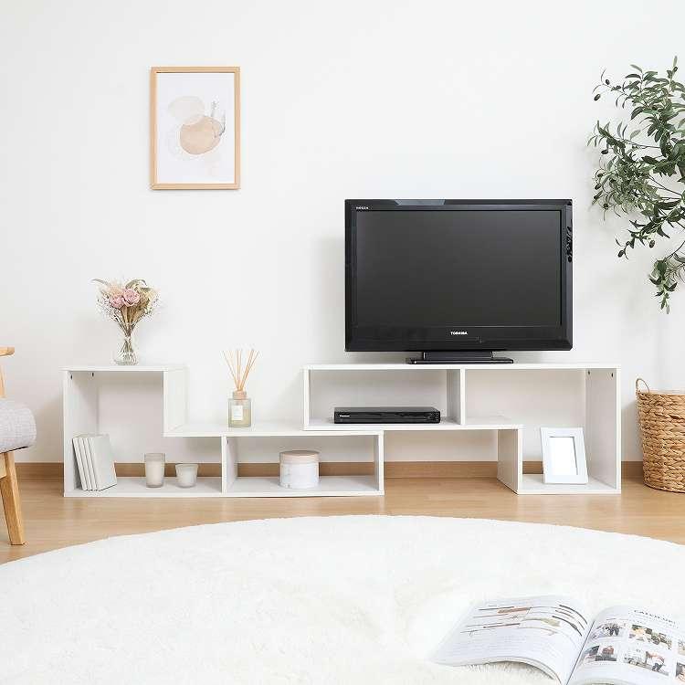 L字型伸縮TVボード オーク オークWH テレビ台 代引不可 : リコメン堂