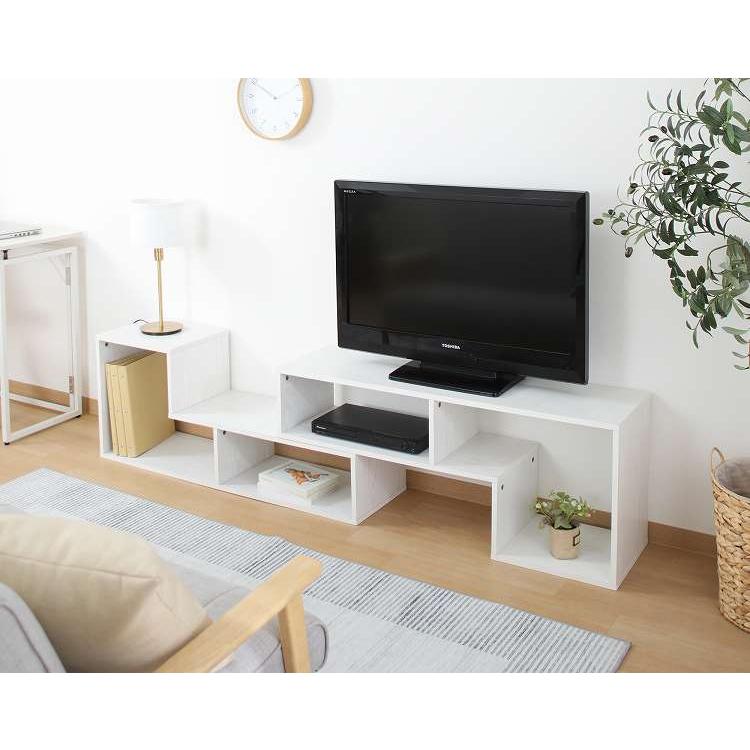 L字型伸縮TVボード オーク オークWH テレビ台 代引不可 : リコメン堂