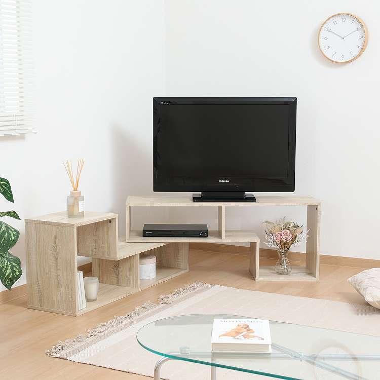 【引取り限定】ホワイトオーク テレビ台 ボード L字型伸縮TVボード オーク オークWH テレビ台 代引不可 : リコメン堂