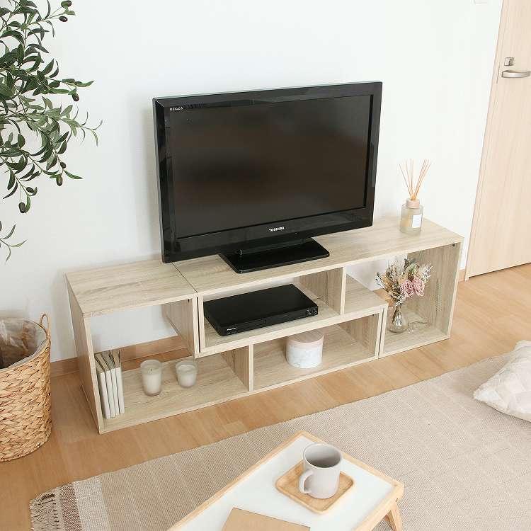 L字型伸縮TVボード オーク オークWH テレビ台 代引不可 : リコメン堂
