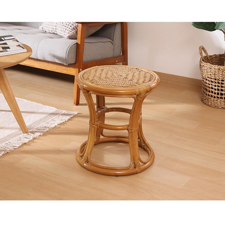ラタン スツール HY 籐椅子 円形 籐家具 丸型 リビング 寝室 洗面所