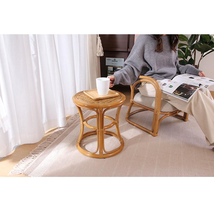 ラタン スツール HY 籐椅子 円形 籐家具 丸型 リビング 寝室 洗面所