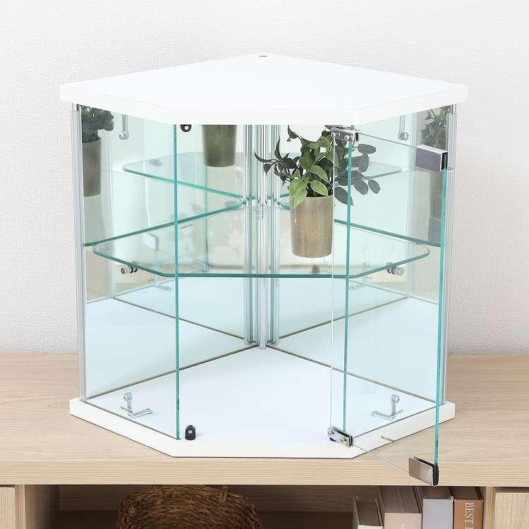 卓上ガラスコレクションケース コーナー WH 代引不可 : リコメン堂