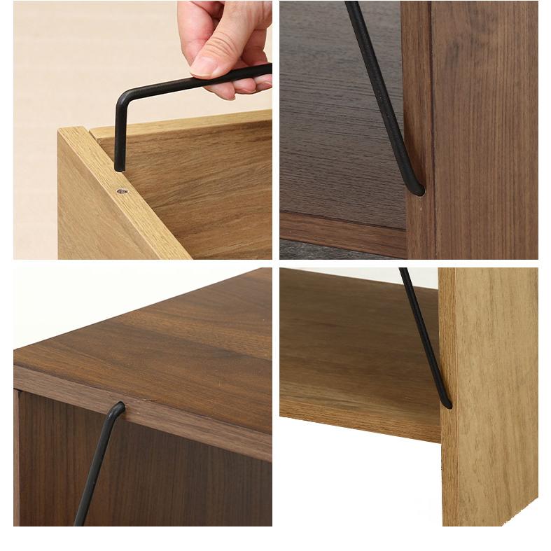 ローテーブル 80×42cm センターテーブル 棚付き オープン収納