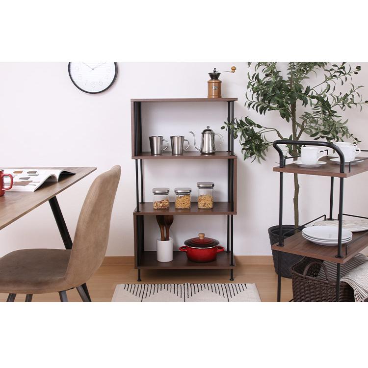 ディスプレイラック S型 4段 オープンラック 本棚 収納棚