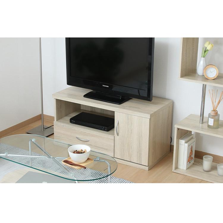 テレビ台 テレビボード 幅89cm ローボード 引き出し付き 扉収納 コード